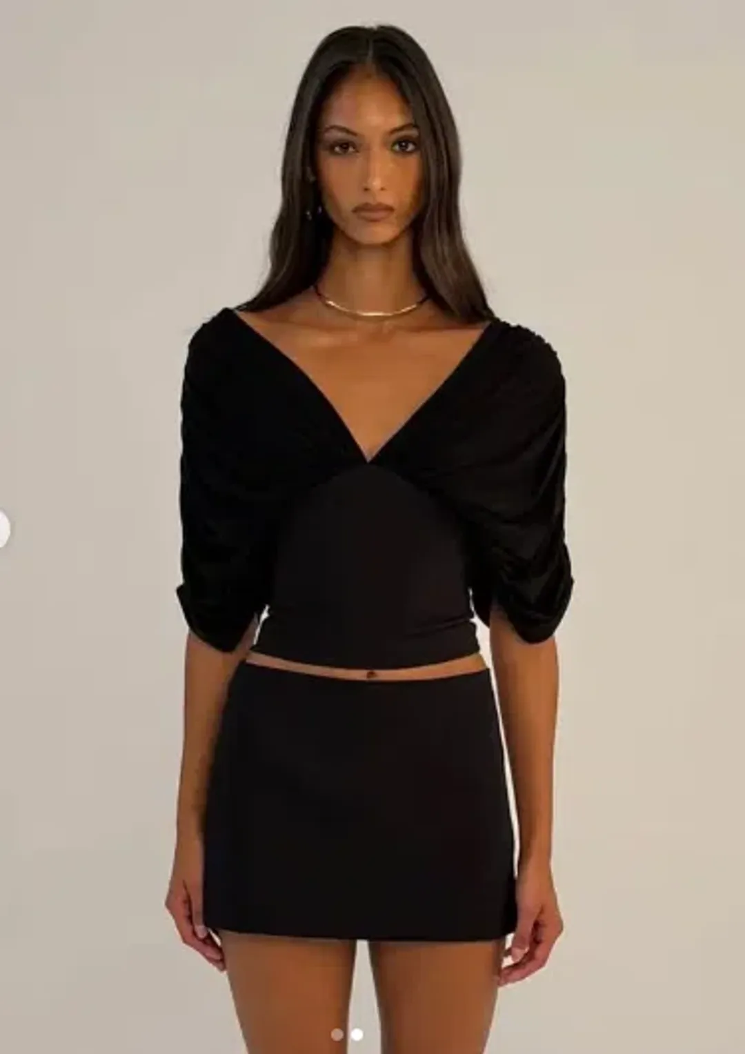 Ance Gria Neve Mini Skirt & Top Black 6 for rent on The Volte - main image