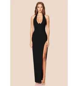 Nookie Cinema Halter Gown in Black Size XS/AU6 for rent on The Volte - image 1