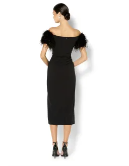 Montique Enora Feather Trim Cocktail Dress Size 10 AU Black for rent on The Volte - image 4
