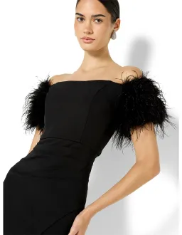 Montique Enora Feather Trim Cocktail Dress Size 10 AU Black for rent on The Volte - image 3