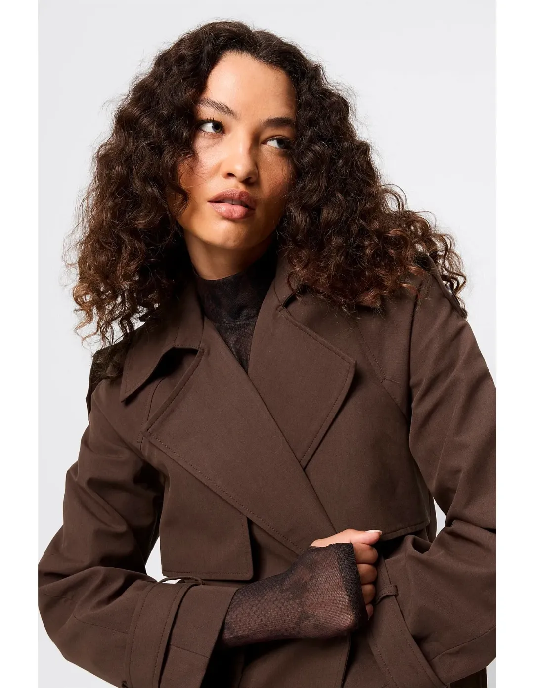 MOSSMAN Franklin Trench Coat Size 8 Chocolate for rent on The Volte - main image