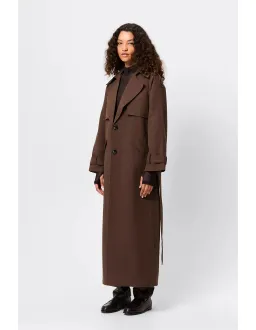 MOSSMAN Franklin Trench Coat Size 8 Chocolate for rent on The Volte - image 2
