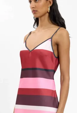 With Harper Lu Bias Mini Dress - Fuchsia Stripe - size small for rent on The Volte - image 2