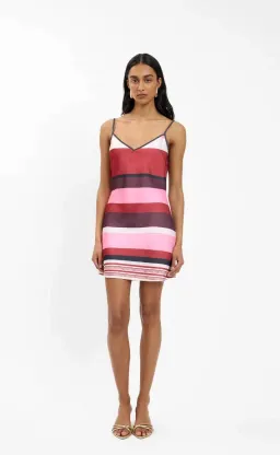 With Harper Lu Bias Mini Dress - Fuchsia Stripe - size small for rent on The Volte - image 4