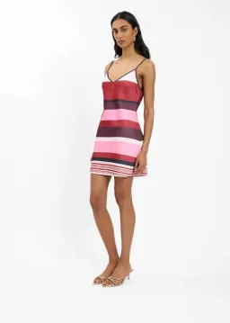 With Harper Lu Bias Mini Dress - Fuchsia Stripe - size small for rent on The Volte - image 1