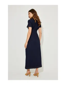 Odd Muse Ultimate Muse Denim Collared Midi Dress Size S Blue for rent on The Volte - image 2