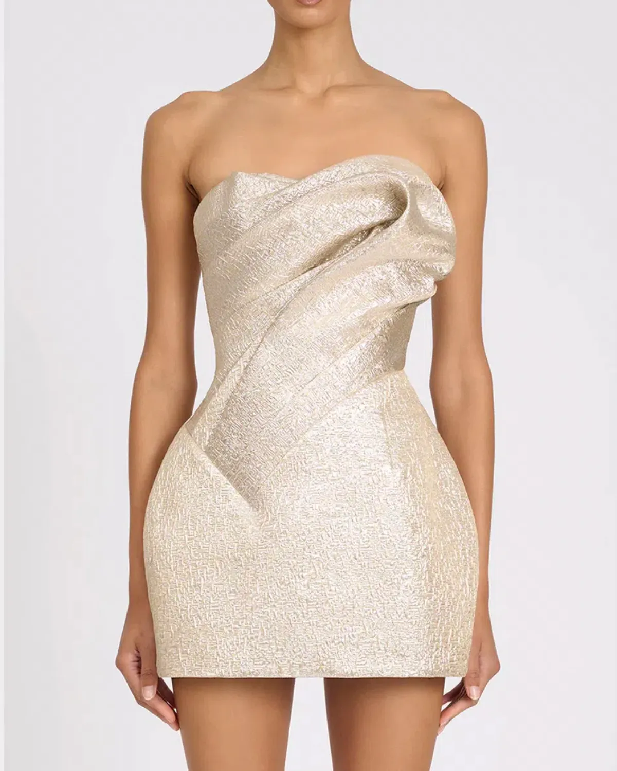 Eliya The Label Renelle Mini Dress in Gold size XS (size 6) - Image 2