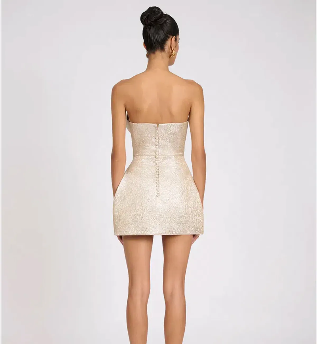 Eliya The Label Renelle Mini Dress in Gold size XS (size 6) - Image 3