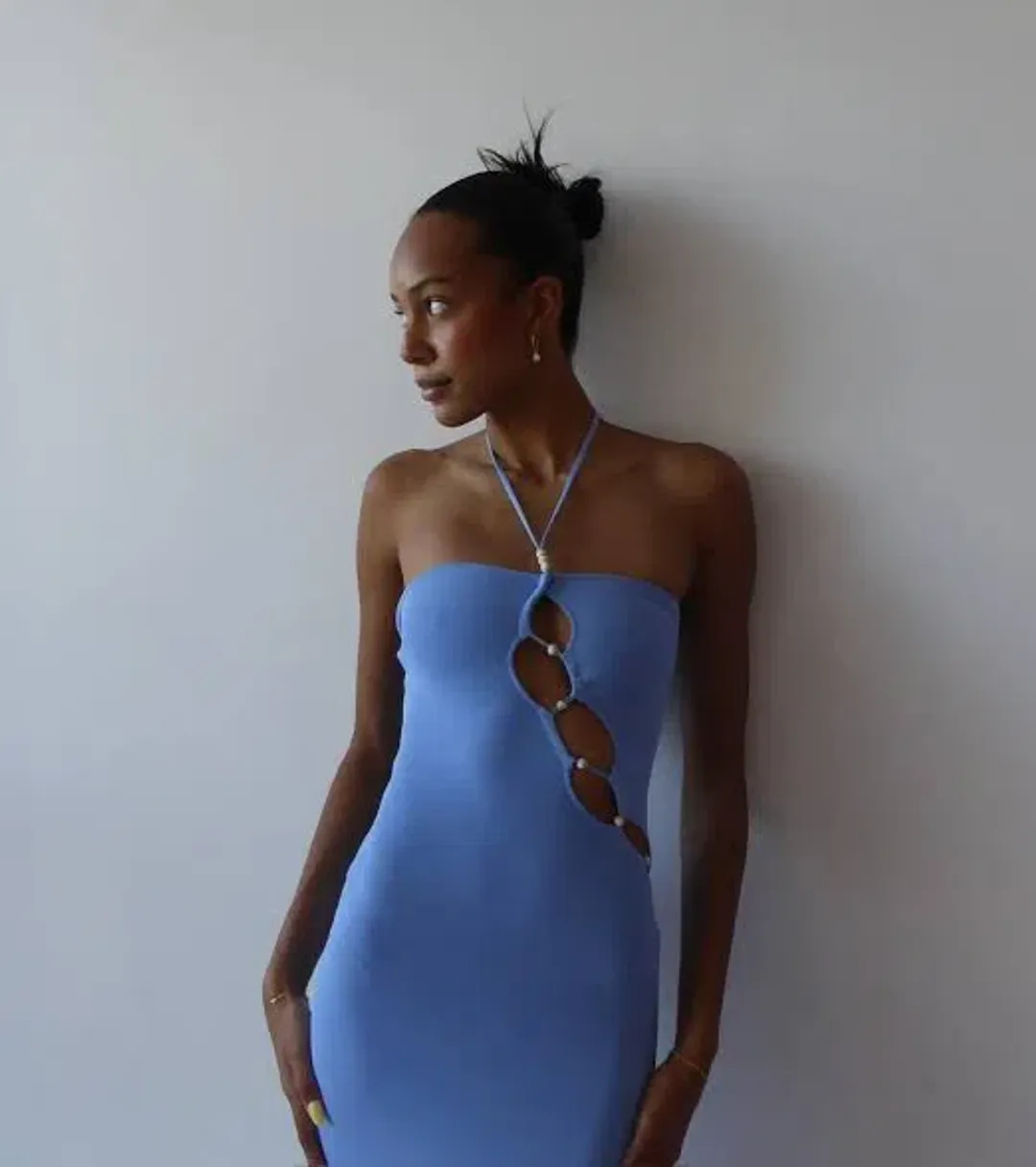 Sir the Label Salvador Beaded Halter Dress for rent on The Volte - main image