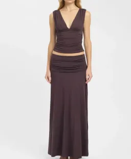 KOOKAI SOLIS TOP & ARLO MAXI SKIRT DARK MAHOGANY 6 for rent on The Volte - image 1