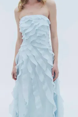 🩵 Aje ALLAIRIE GOWN in Pastel Blue - Size 10 AU 🩵 Ruffled Tiered Maxi Dress 🩵 for rent on The Volte - image 9