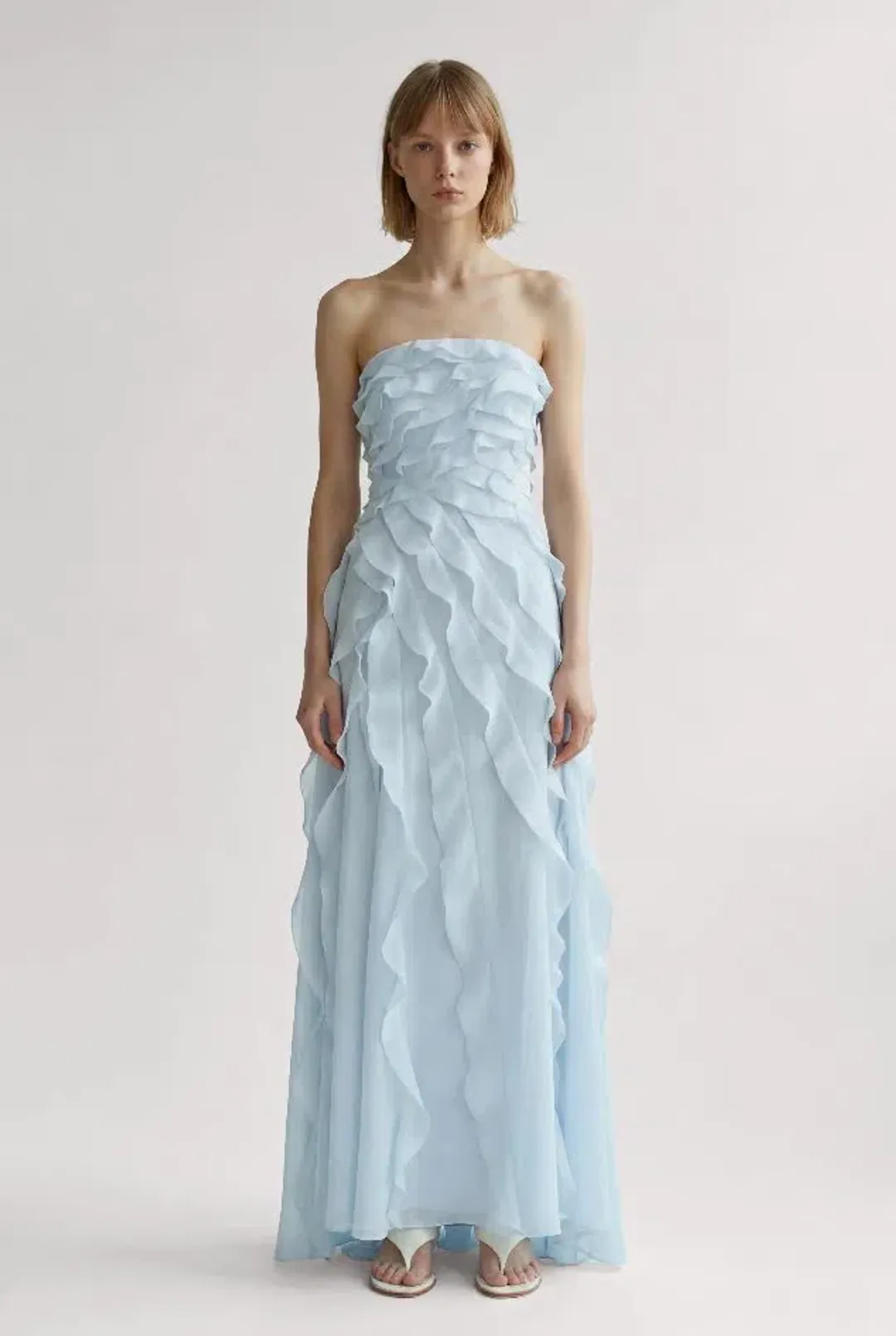 🩵 Aje ALLAIRIE GOWN in Pastel Blue - Size 10 AU 🩵 Ruffled Tiered Maxi Dress 🩵 for rent on The Volte - main image