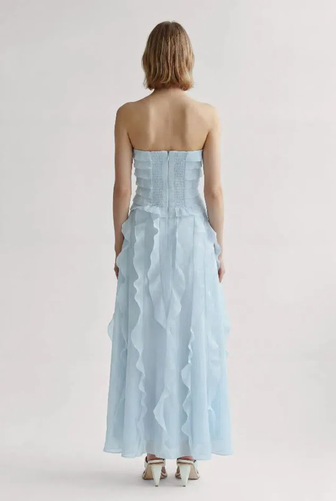 🩵 Aje ALLAIRIE GOWN in Pastel Blue - Size 10 AU 🩵 Ruffled Tiered Maxi Dress 🩵 for rent on The Volte - main image