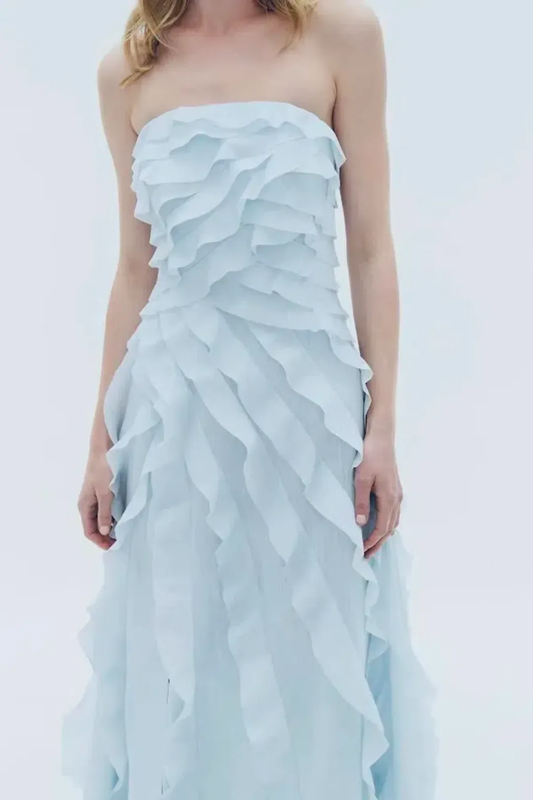 🩵 Aje ALLAIRIE GOWN in Pastel Blue - Size 8 AU 🩵 Ruffled Tiered Maxi Dress 🩵 for rent on The Volte - main image