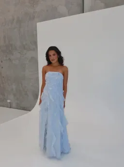 🩵 Aje ALLAIRIE GOWN in Pastel Blue - Size 8 AU 🩵 Ruffled Tiered Maxi Dress 🩵 for rent on The Volte - image 12