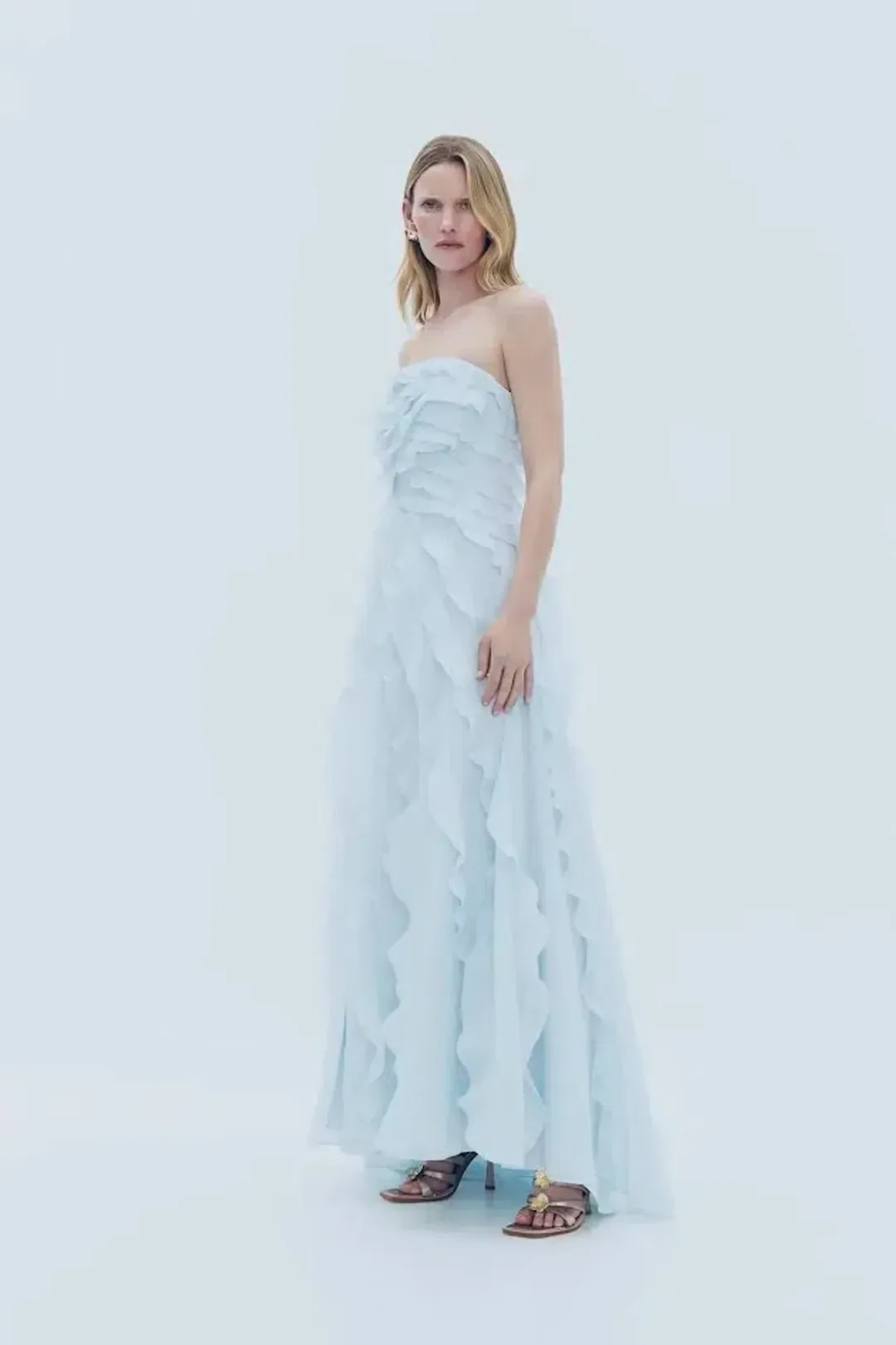 🩵 Aje ALLAIRIE GOWN in Pastel Blue - Size 8 AU 🩵 Ruffled Tiered Maxi Dress 🩵 for rent on The Volte - main image