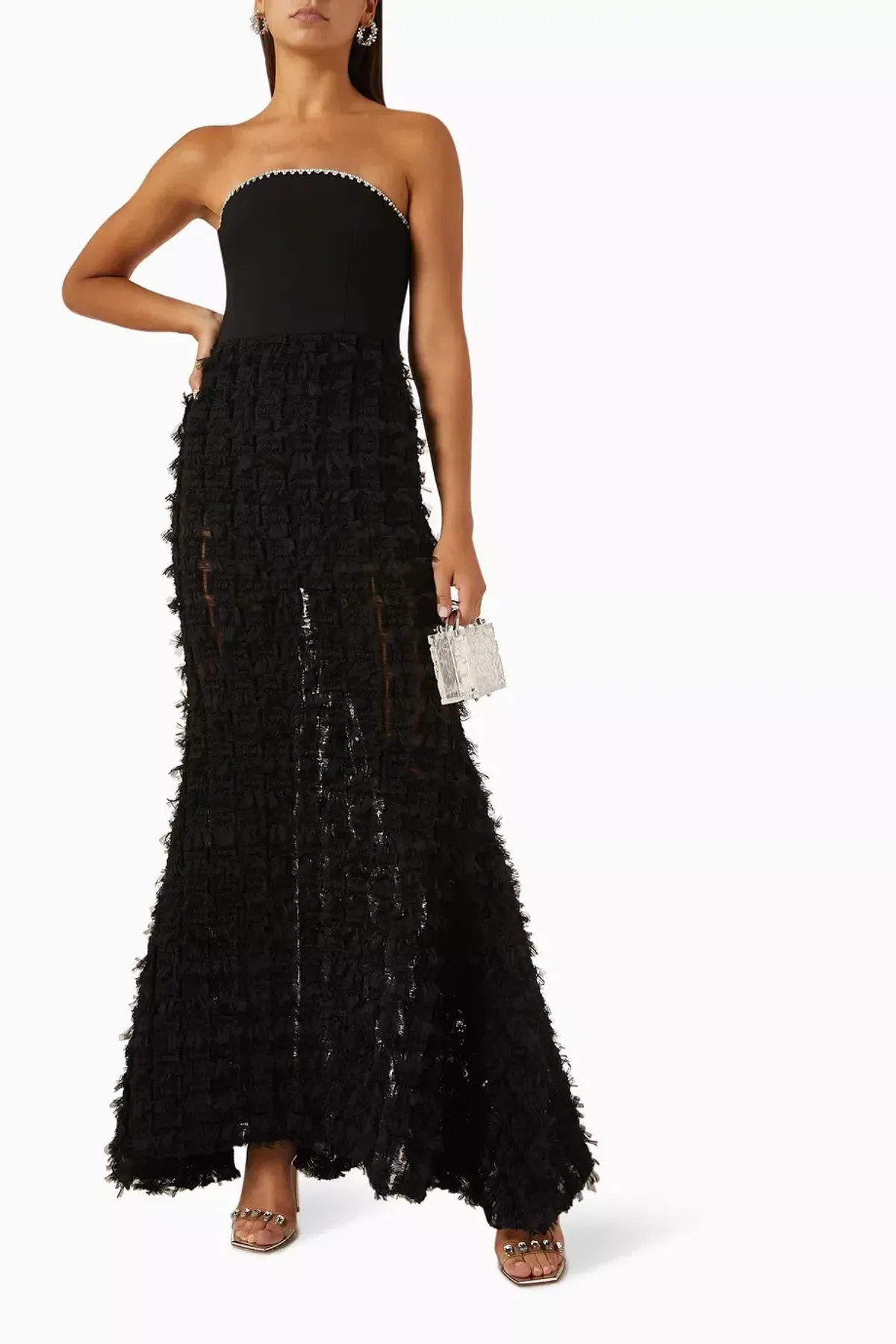 🖤 REBECCA VALLANCE Cherie Amour Gown – Black – Size 10 AU - Embellished Formal Maxi Dress 🖤 - Image 9