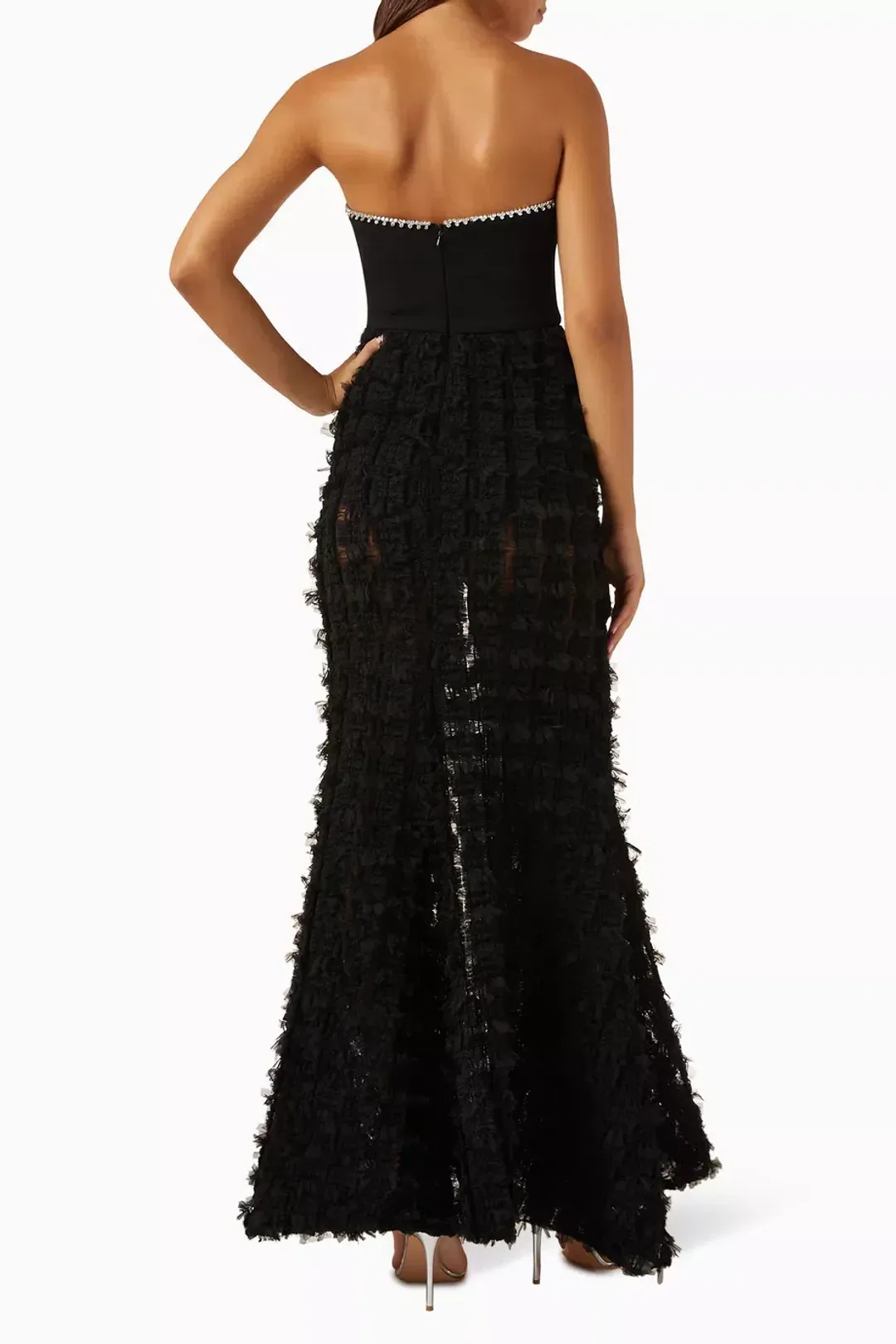 🖤 REBECCA VALLANCE Cherie Amour Gown – Black – Size 10 AU - Embellished Formal Maxi Dress 🖤 for rent on The Volte - main image
