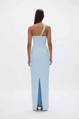 Rachel Gilbert Leora Hand-embellished Gown in Sky Blue Size RG 3 / AU 12 | Formal maxi dress with rhinestone for rent on The Volte - image 2