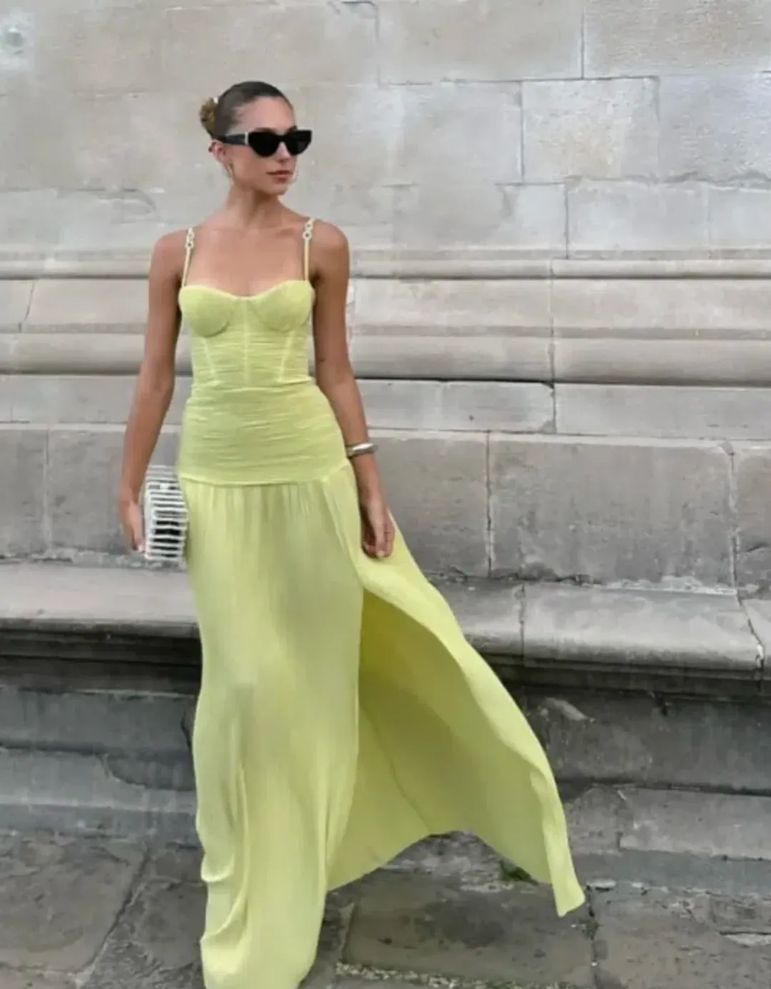 MANNING CARTELL DOUBLE TIME PLEAT DRESS in Pistachio AU 8 for rent on The Volte - main image