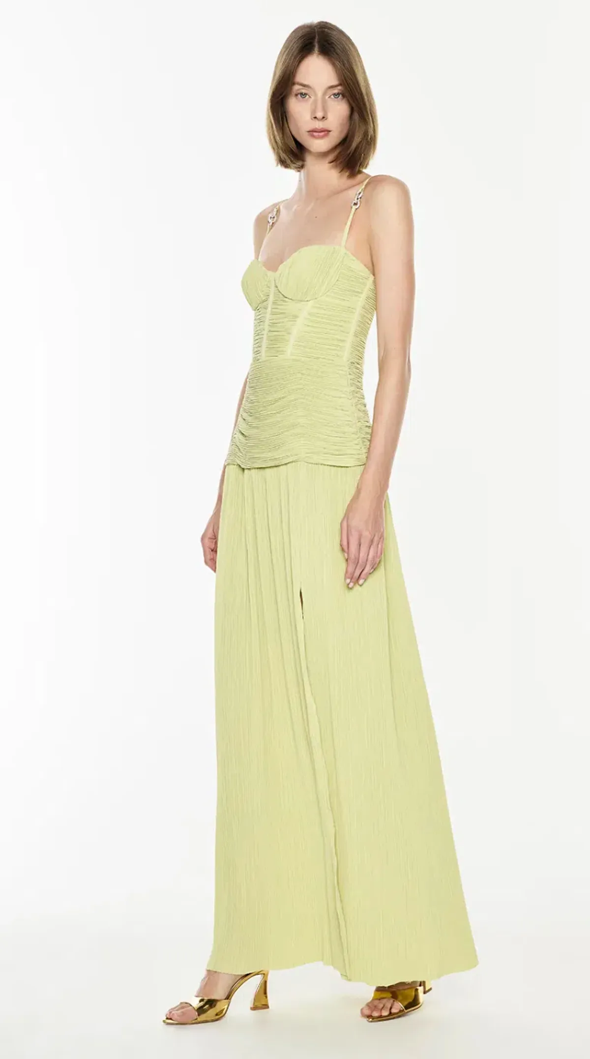 MANNING CARTELL DOUBLE TIME PLEAT DRESS in Pistachio AU 10 - Image 5