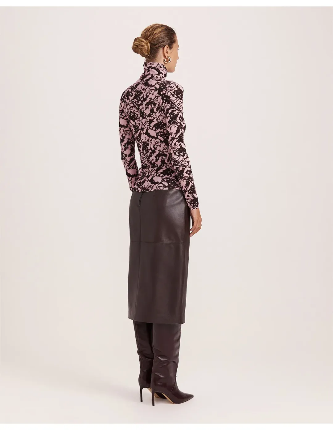 Saba Truffle Wool Long Sleeve Top L Pink Brown for rent on The Volte - main image