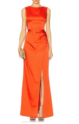 SIMKHAI Tommy Open Back Gown red size 8 for rent on The Volte - image 1