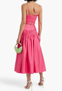 AJE 2-piece size 8 Pepper Ruched Bodice & Curve Midi Skirt Rouge Pink for rent on The Volte - image 3