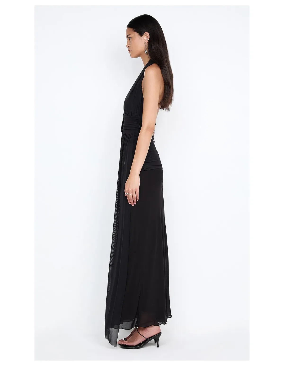 Bec and Bridge Cassis Drape Maxi Dress in Black Size 6 - Image 6
