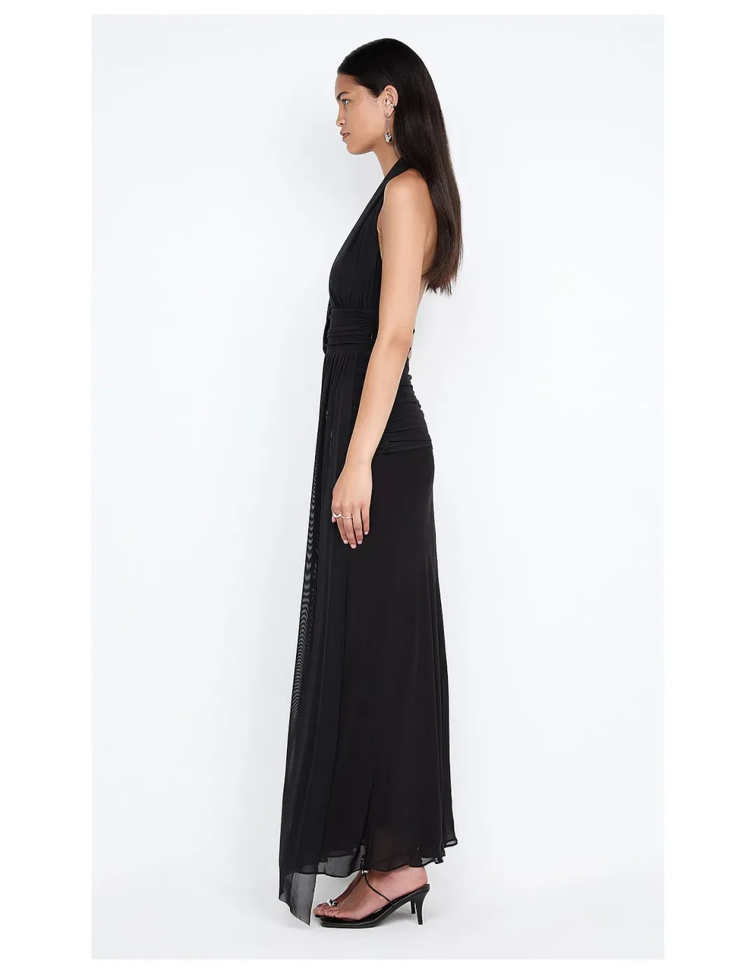 Bec and Bridge Cassis Drape Maxi Dress in Black Size 12 for rent on The Volte - main image