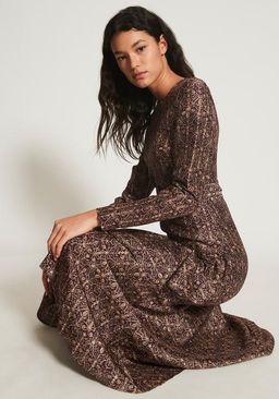 Sir The Label Siena Asymmetric Ruffle Midi Gown Brown | AU 10 for rent on The Volte - image 2