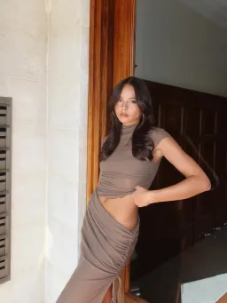 BENNI Becker Dress Khaki Size 8 for rent on The Volte - image 4