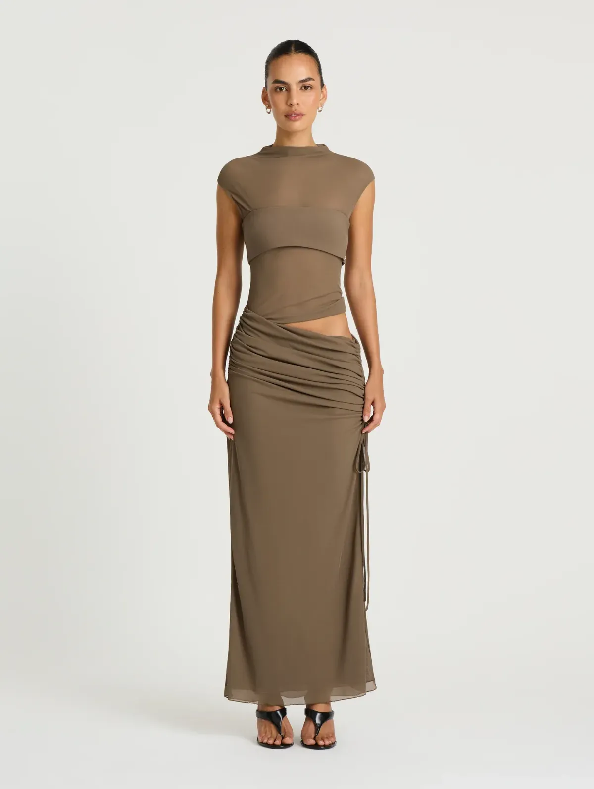 BENNI Becker Dress Khaki Size 8 - Image 1