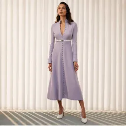 Scanlan Theodore Button Down Polo Dress in Lilac Mauve Size M for rent on The Volte - image 1