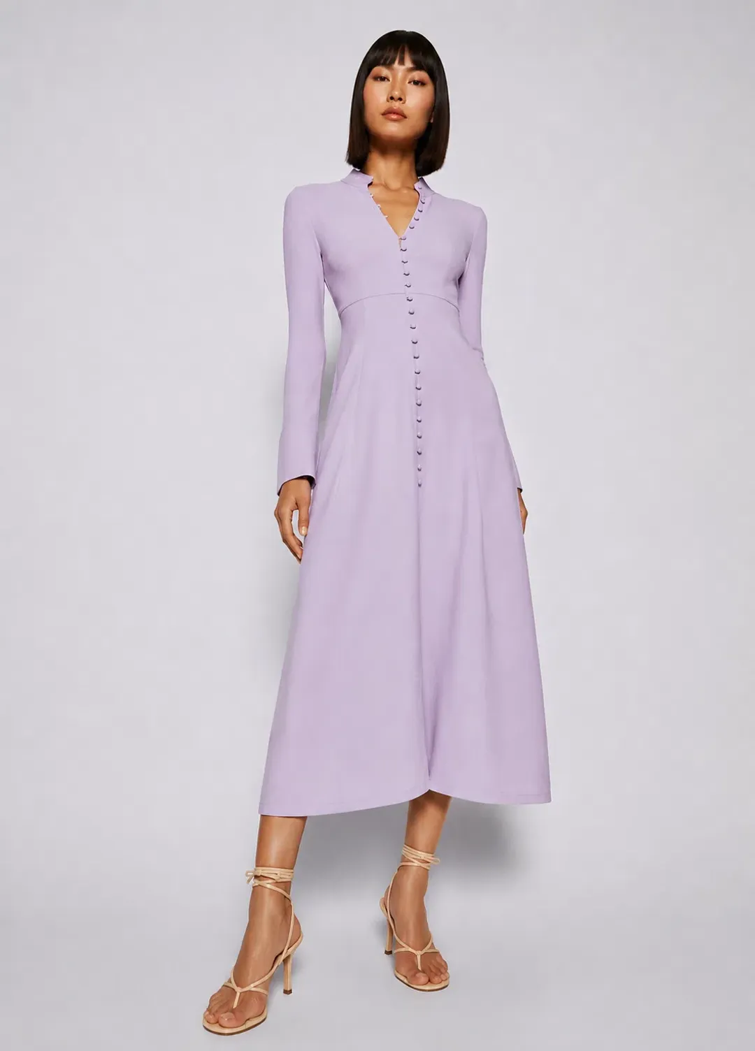 Scanlan Theodore Button Down Polo Dress in Lilac Mauve Size M for rent on The Volte - main image