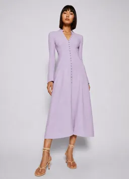 Scanlan Theodore Button Down Polo Dress in Lilac Mauve Size M for rent on The Volte - image 2