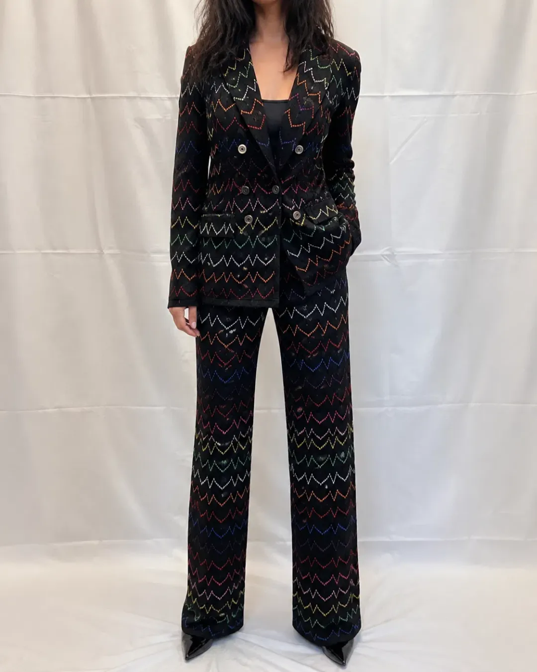 Missoni Zigzag Knit Woven Suit Blazer & Pants Size 42/ AU 10 for rent on The Volte - main image