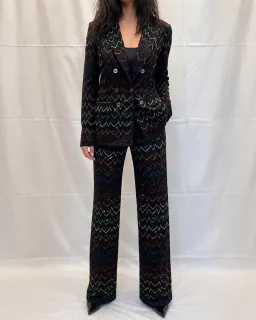 Missoni Zigzag Knit Woven Suit Blazer & Pants Size 42/ AU 10 for rent on The Volte - image 1