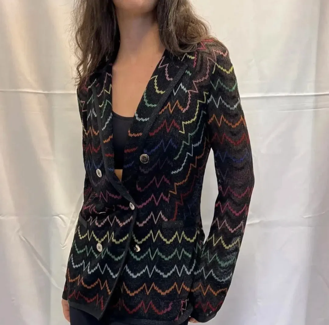 Missoni Zigzag Knit Woven Suit Blazer & Pants Size 42/ AU 10 for rent on The Volte - main image