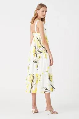 Aje Mimosa Bandeau Midi Dress Wattle Print Size 4 for rent on The Volte - image 3