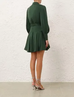 Zimmermann Silk Wrap Mini Dress in Green Size 0 for rent on The Volte - image 3