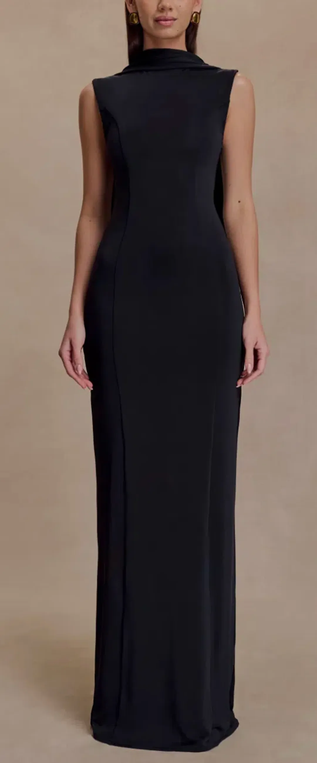 Wisteria Slinky Maxi Dress With Scarf for rent on The Volte - main image