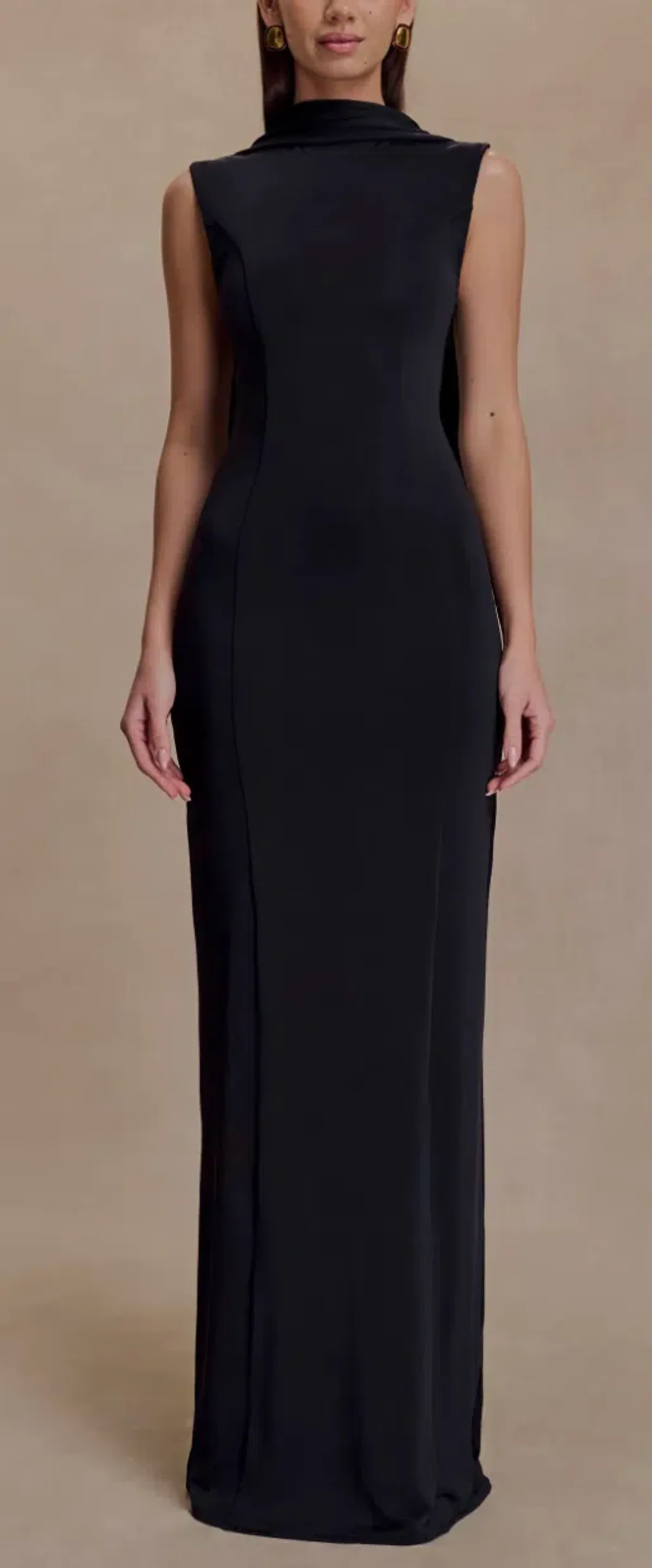 Wisteria Slinky Maxi Dress With Scarf - Image 1