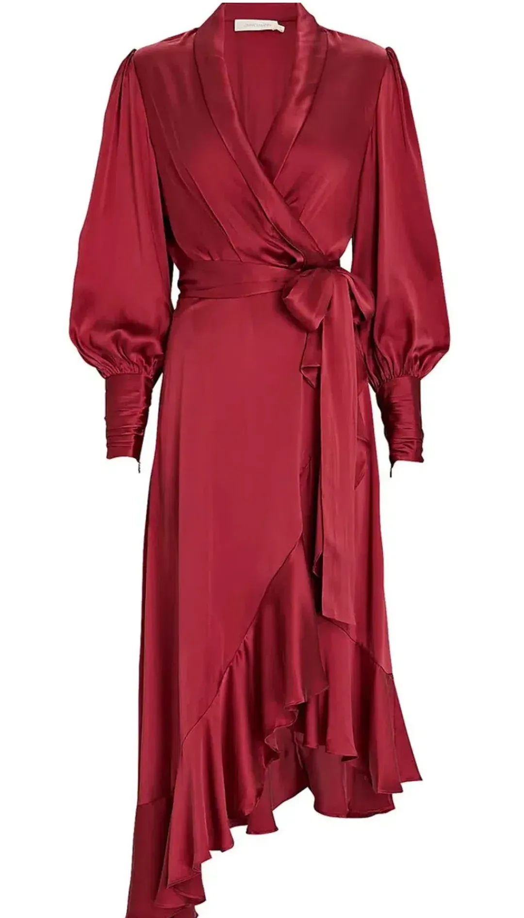 Zimmermann Silk Wrap Midi Dress - Red - Sz 2 for rent on The Volte - main image