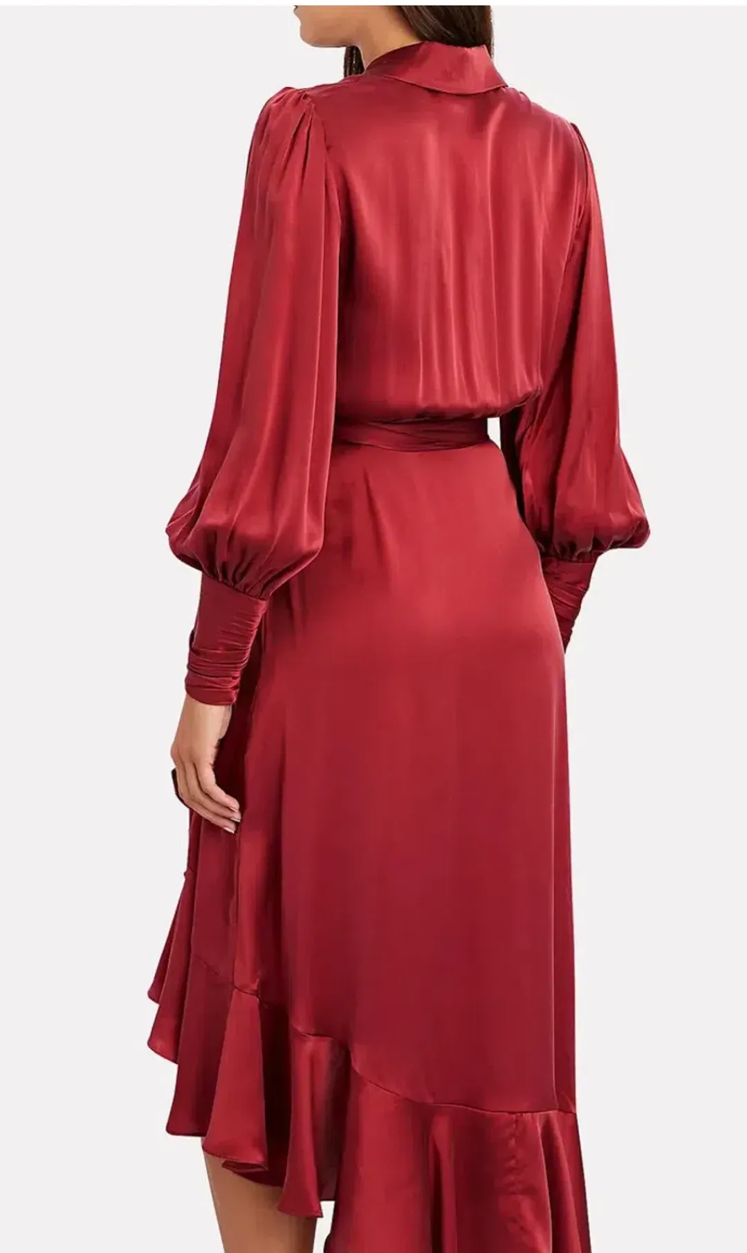 Zimmermann Silk Wrap Midi Dress - Red - Sz 2 for rent on The Volte - main image