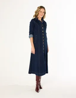 Adrift Collared Denim Dress XL Dark Wash for rent on The Volte - image 7