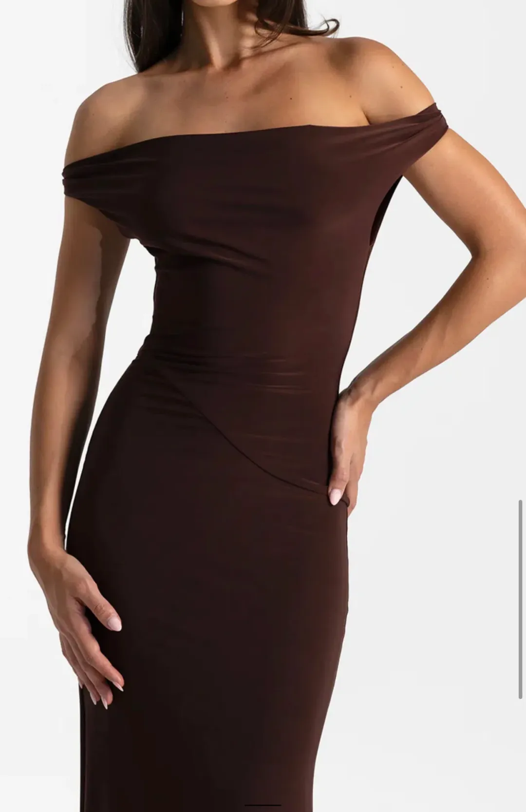 Natalie Rolt Bettina Gown size 12 Espresso for rent on The Volte - main image