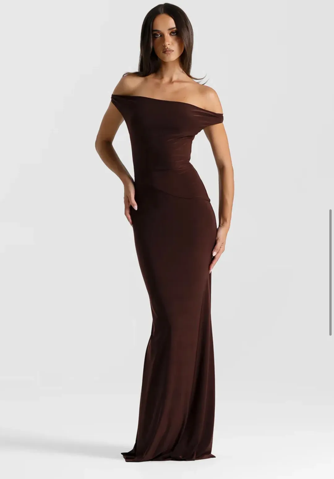 Natalie Rolt Bettina Gown size 12 Espresso for rent on The Volte - main image