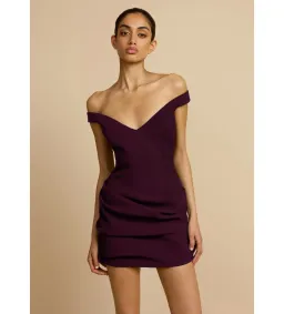 Arcina Ori Avery Mini Dress Plum Size S/AU 8 for rent on The Volte - image 2