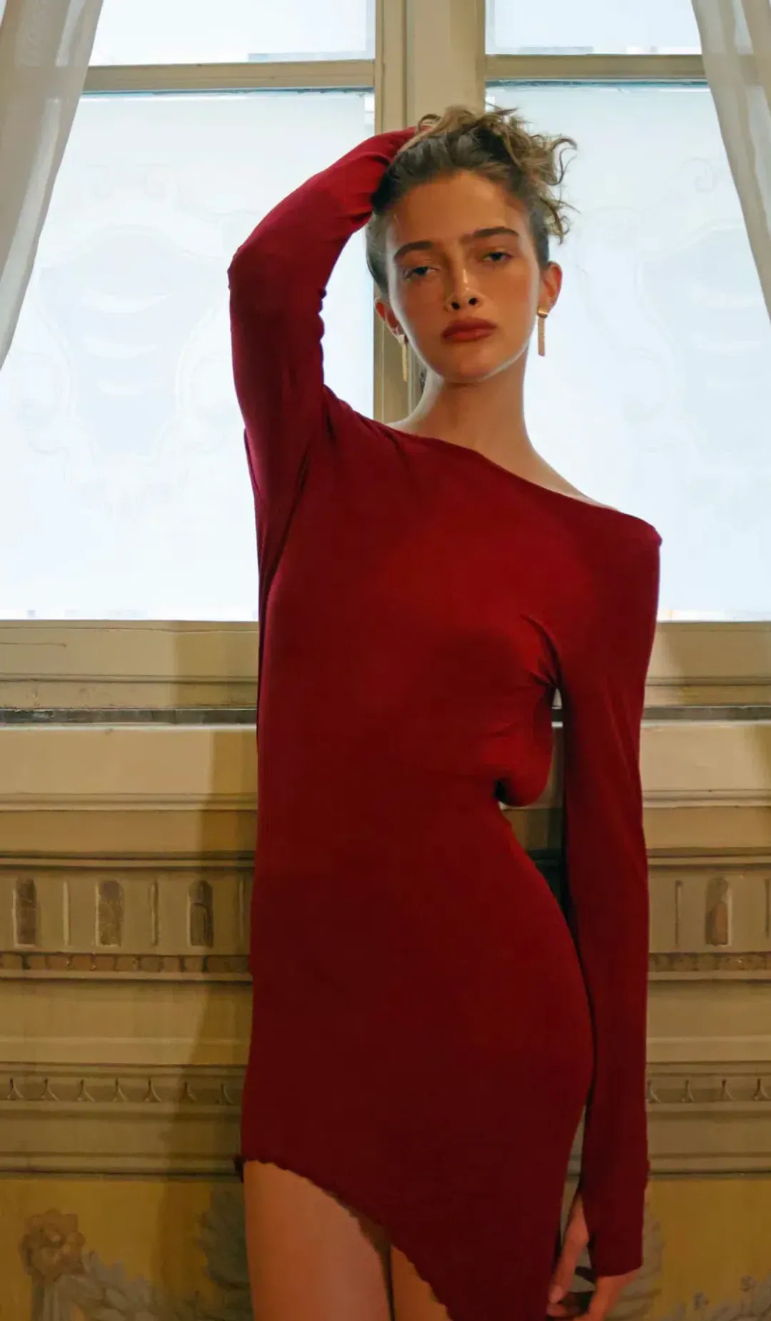Amelie Teje Prima Maxi dress in Deep Red for rent on The Volte - main image
